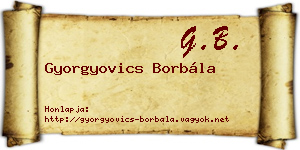 Gyorgyovics Borbála névjegykártya